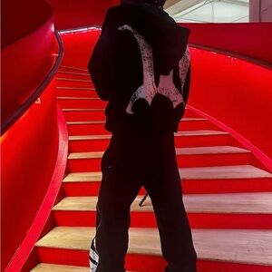 Black Hoodie with White Graphic